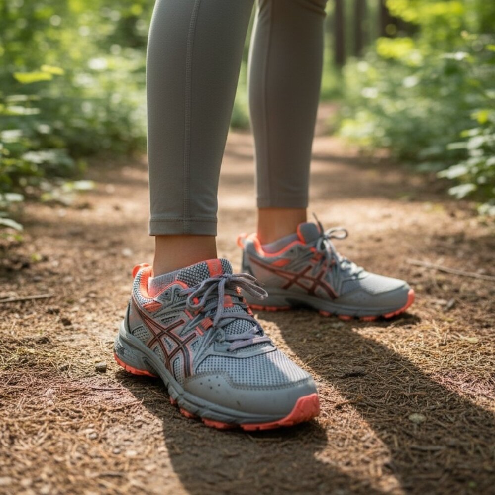 ASICS GEL Venture 8 Trail Running Shoes Women’s Size 6 Gray Coral New